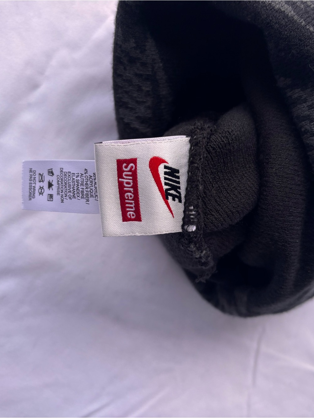 Supreme x Nike Black and Grey Knit Beanie - Picture 3 of 3